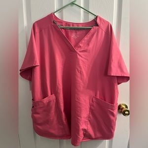 Cuddl duds pink jogger style scrubs in 3x